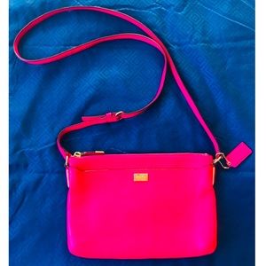 Coach Hot Pink Crossbody in Pebble Leather